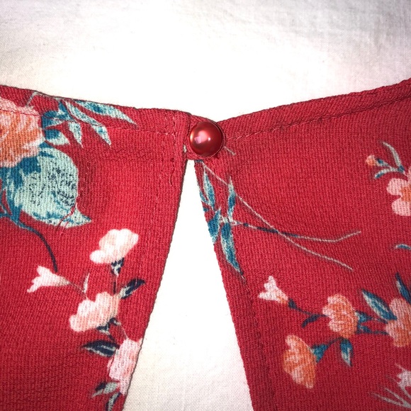 red floral romper, size 9 - Picture 6 of 8